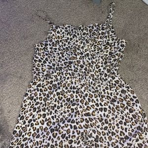 cheetah print short flowy romper